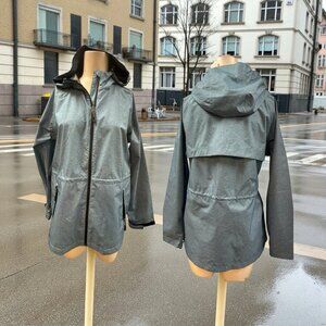 Cool,Woman,Fall Impermeable Jacket,Gray,Sz S,Long Sleeve,Zipper,Pockets.!
